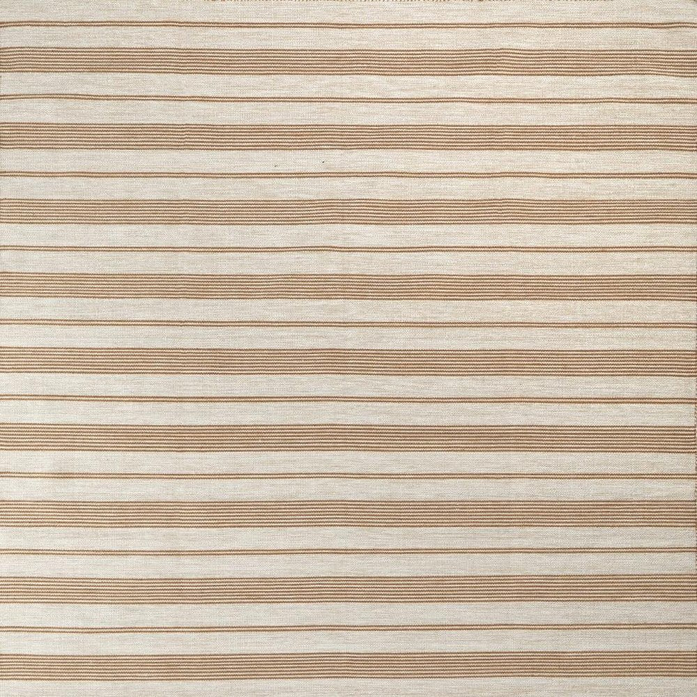 5' X 8' Ivory Taupe And Brown Striped Dhurrie Hand Woven Stain Resistant Area Rug — view 9