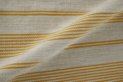 4' X 6' Yellow And Ivory Striped Dhurrie Hand Woven Stain Resistant Area Rug HomeRoots