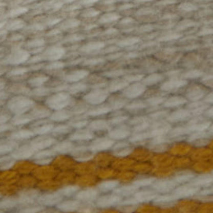4' X 6' Yellow And Ivory Striped Dhurrie Hand Woven Stain Resistant Area Rug HomeRoots