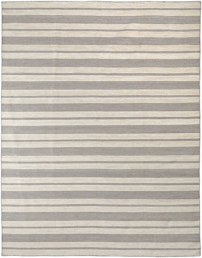 4' X 6' Gray and Ivory Striped Hand Woven Area Rug HomeRoots