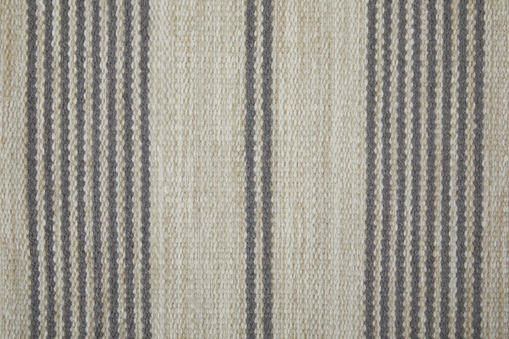 4' X 6' Gray and Ivory Striped Hand Woven Area Rug HomeRoots