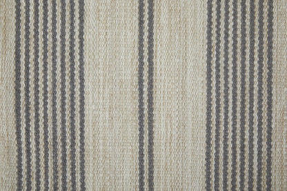 4' X 6' Gray and Ivory Striped Hand Woven Area Rug HomeRoots