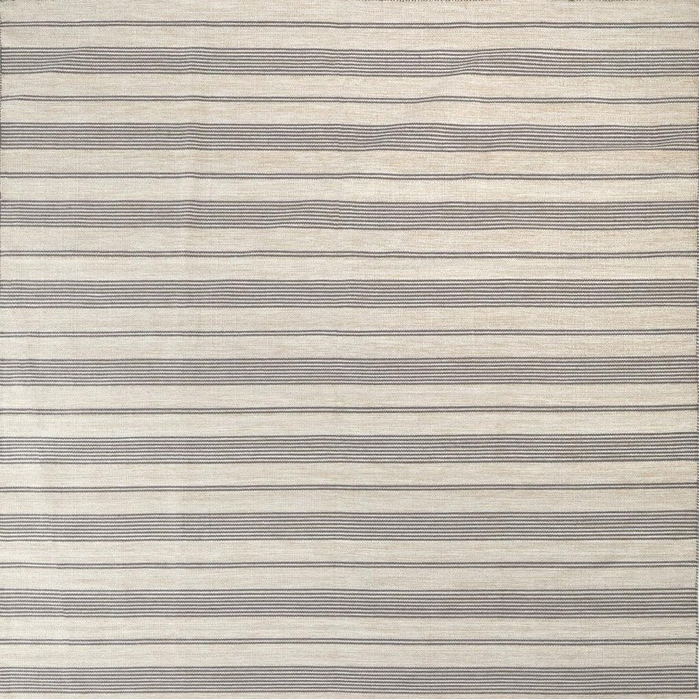 4' X 6' Gray and Ivory Striped Hand Woven Area Rug — view 3