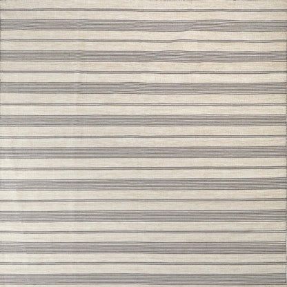 4' X 6' Gray and Ivory Striped Hand Woven Area Rug HomeRoots