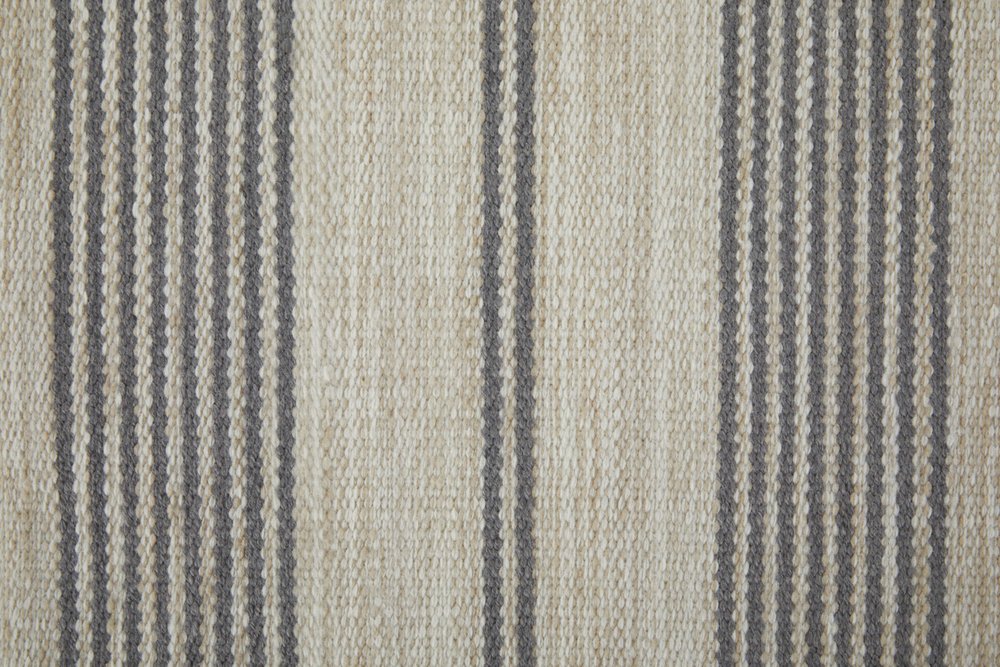 4' X 6' Gray and Ivory Striped Hand Woven Area Rug HomeRoots