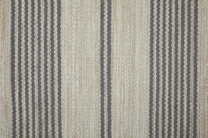 4' X 6' Gray and Ivory Striped Hand Woven Area Rug HomeRoots