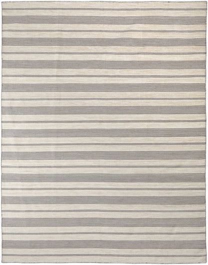 4' X 6' Gray and Ivory Striped Hand Woven Area Rug HomeRoots
