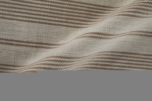 4' X 6' Ivory And Taupe Striped Hand Woven Area Rug