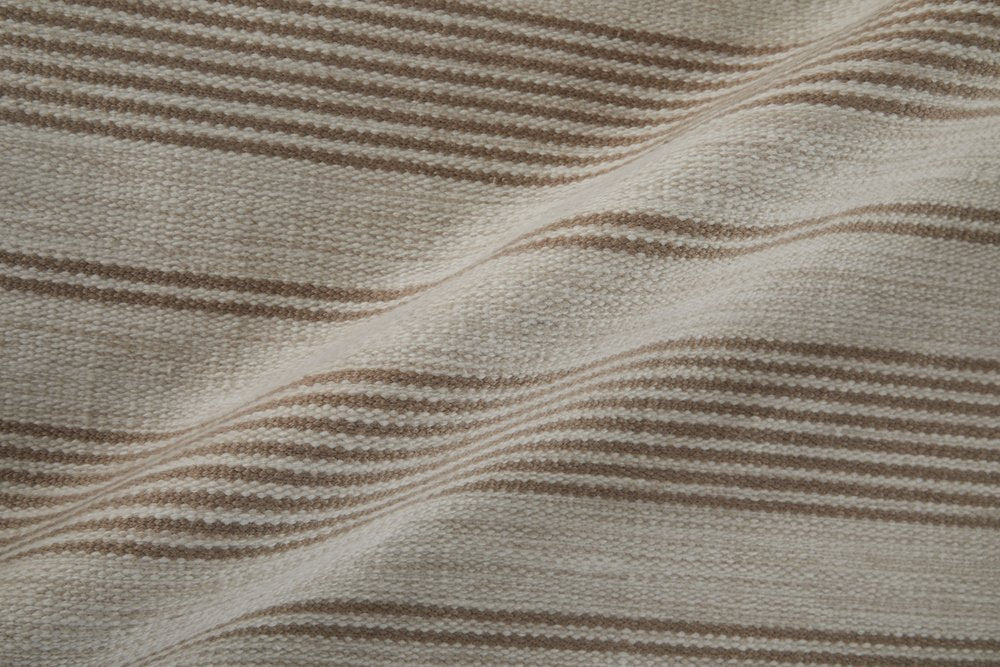 4' X 6' Ivory And Taupe Striped Hand Woven Area Rug — view 10