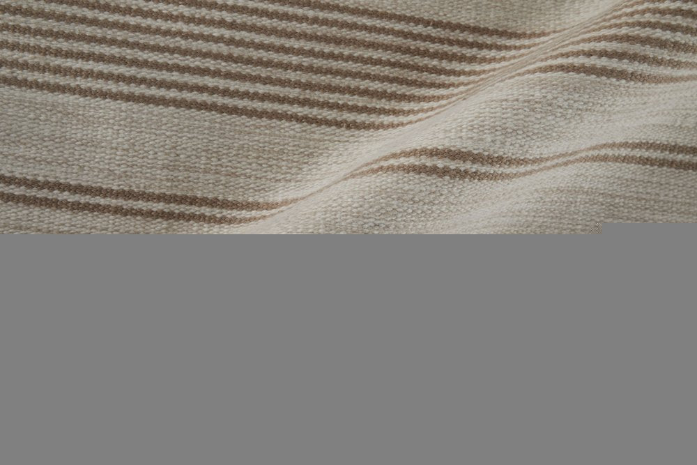 4' X 6' Ivory And Taupe Striped Hand Woven Area Rug — view 18