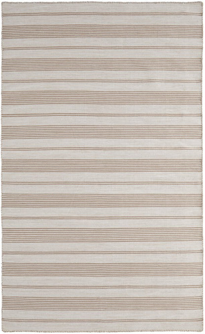 4' X 6' Ivory And Taupe Striped Hand Woven Area Rug HomeRoots