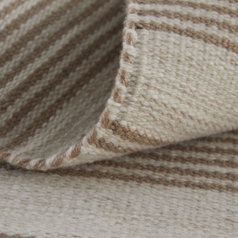 4' X 6' Ivory And Taupe Striped Hand Woven Area Rug — view 31
