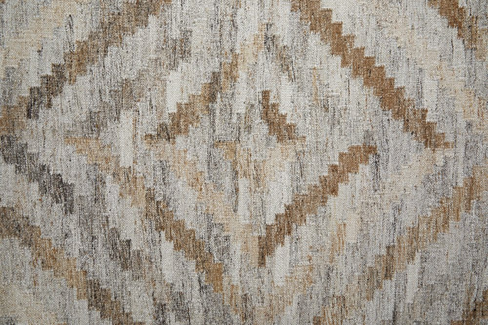 5' X 8' Gray And Brown Geometric Hand Woven Area Rug With Fringe HomeRoots