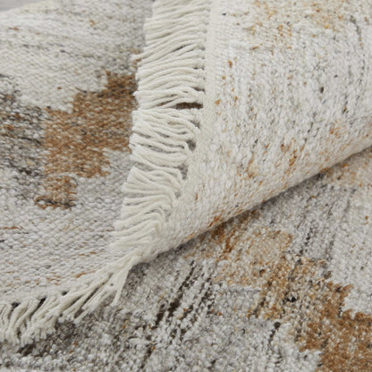 5' X 8' Gray And Brown Geometric Hand Woven Area Rug With Fringe HomeRoots