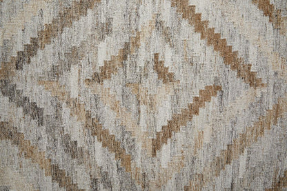 5' X 8' Gray And Brown Geometric Hand Woven Area Rug With Fringe HomeRoots