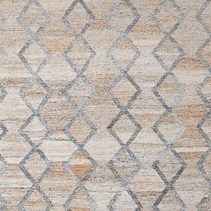 4' X 6' Gray Ivory And Tan Geometric Hand Woven Stain Resistant Area Rug With Fringe HomeRoots