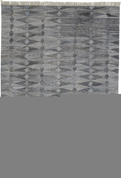 4' X 6' Gray And Black Geometric Hand Woven Area Rug With Fringe HomeRoots