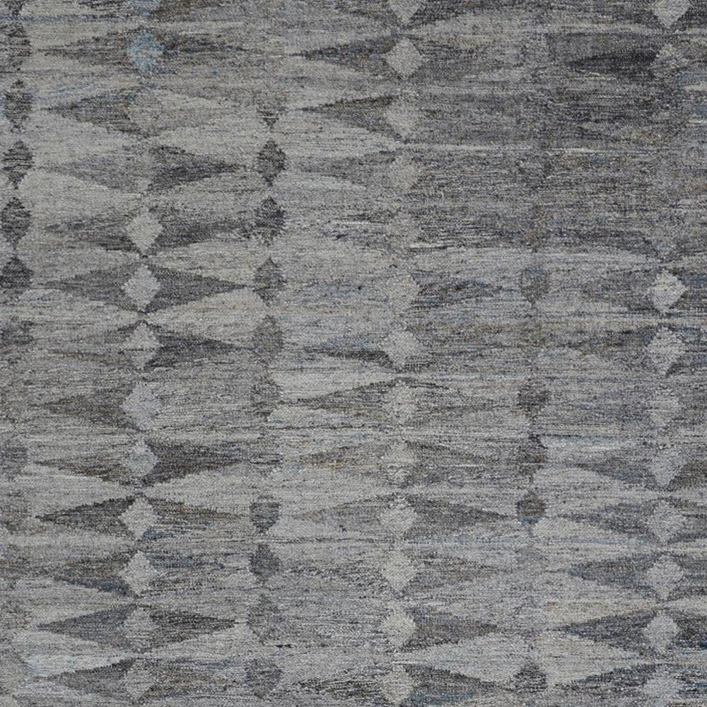 4' X 6' Gray And Black Geometric Hand Woven Area Rug With Fringe — view 16