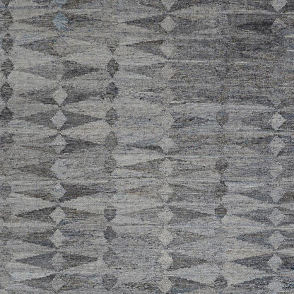 4' X 6' Gray And Black Geometric Hand Woven Area Rug With Fringe HomeRoots