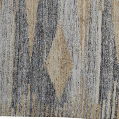 4' X 6' Gray Black And Brown Abstract Hand Woven Area Rug With Fringe HomeRoots