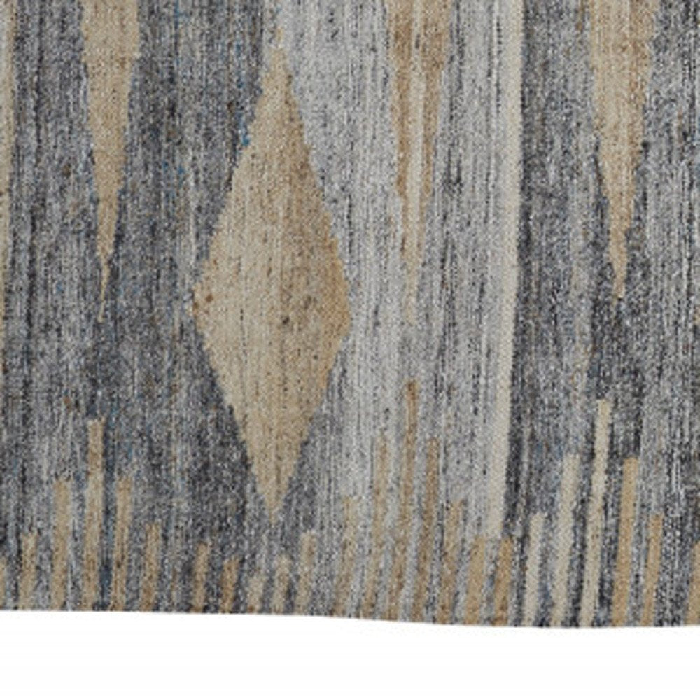 4' X 6' Gray Black And Brown Abstract Hand Woven Area Rug With Fringe — view 16