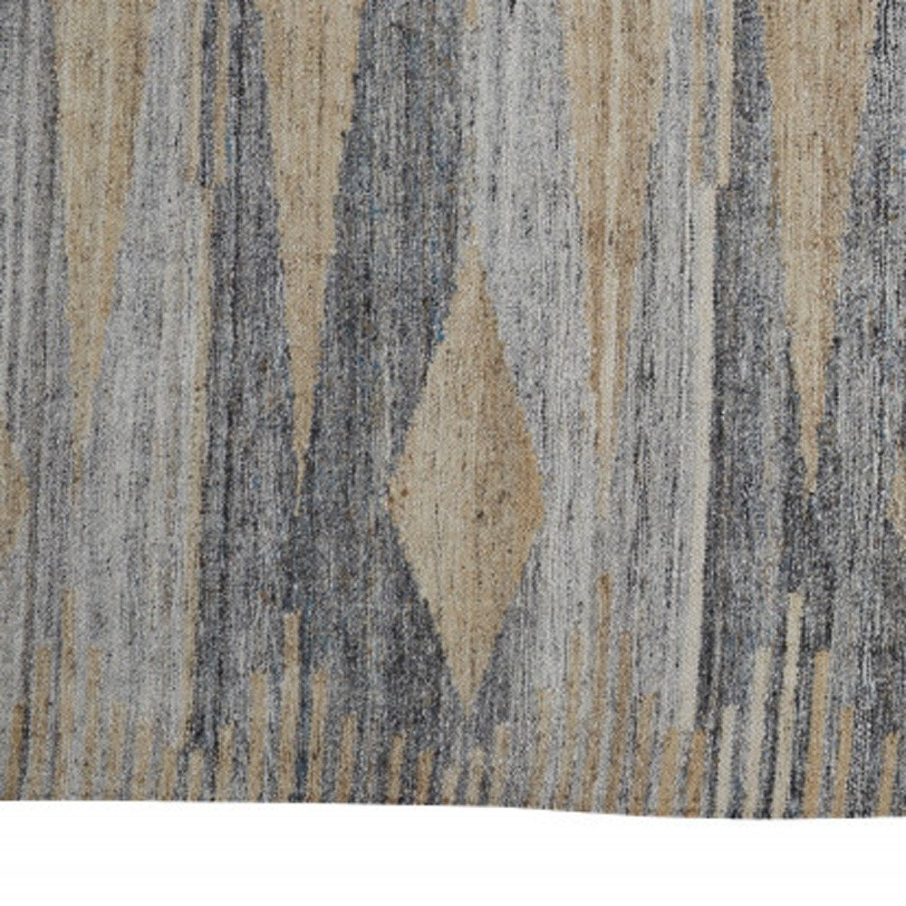 4' X 6' Gray Black And Brown Abstract Hand Woven Area Rug With Fringe HomeRoots