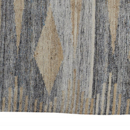 4' X 6' Gray Black And Brown Abstract Hand Woven Area Rug With Fringe HomeRoots