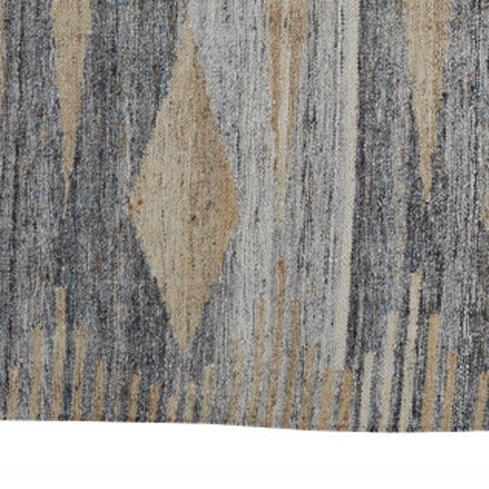 4' X 6' Gray Black And Brown Abstract Hand Woven Area Rug With Fringe — view 29