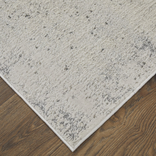 4' X 6' Ivory Gray And Black Abstract Power Loom Area Rug - 47.0" (H) x 72.0" (W) x 0.4" (D)