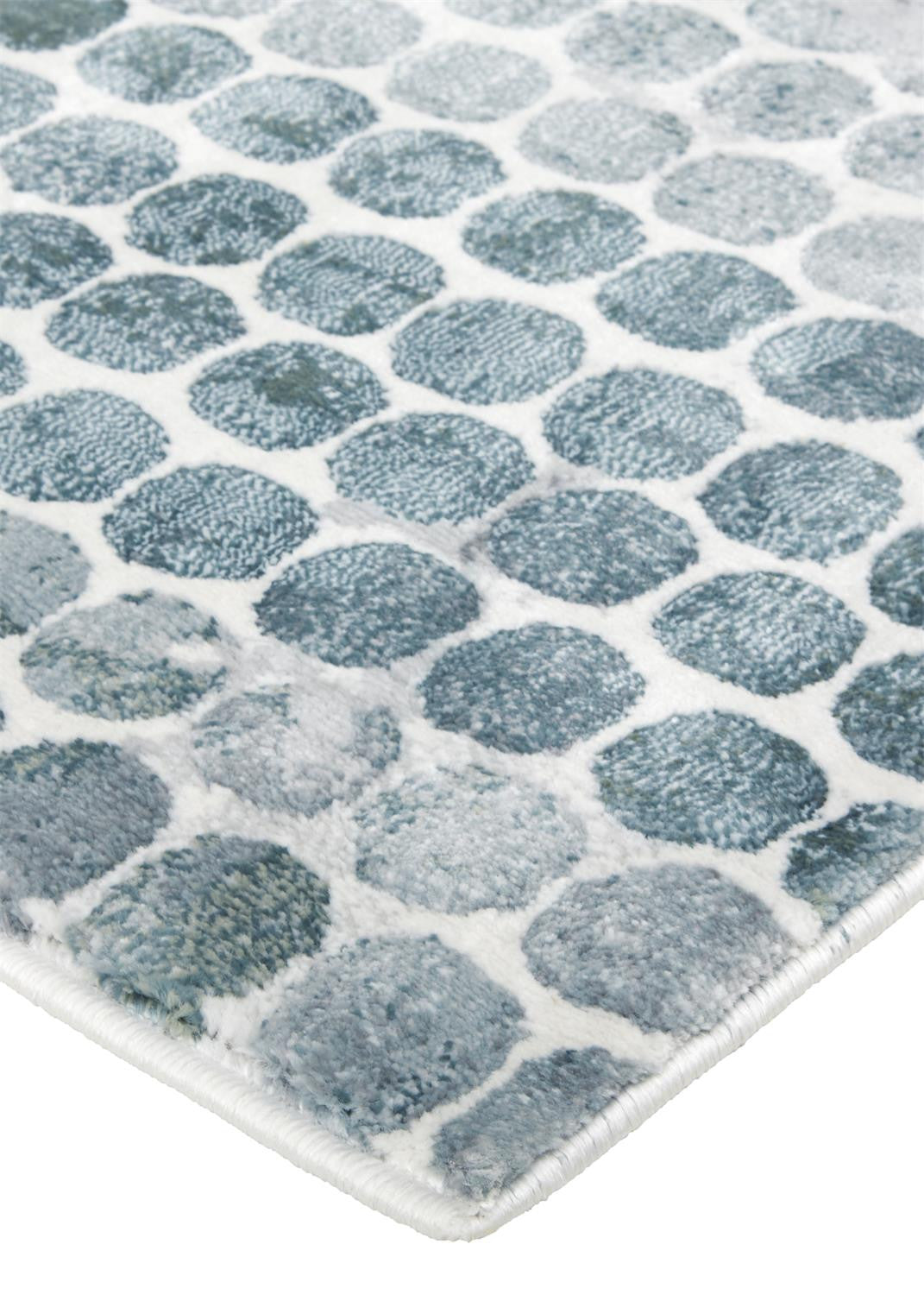 2' X 3' Blue And Gray Polka Dots Distressed Stain Resistant Area Rug - 45.0" (L) x 69.0" (W) x 1.0" (H) FurniFindUSA