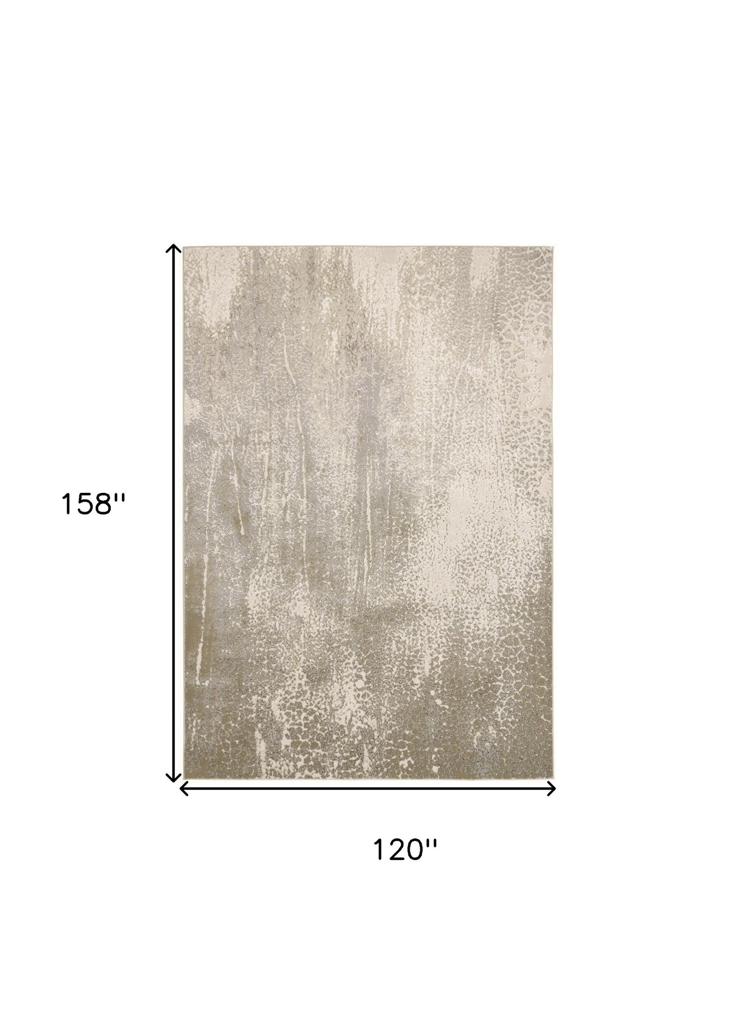 10' X 13' Ivory Gray And Gold Abstract Stain Resistant Area Rug - 20.0" (L) x 34.0" (W) x 0.39" (H)