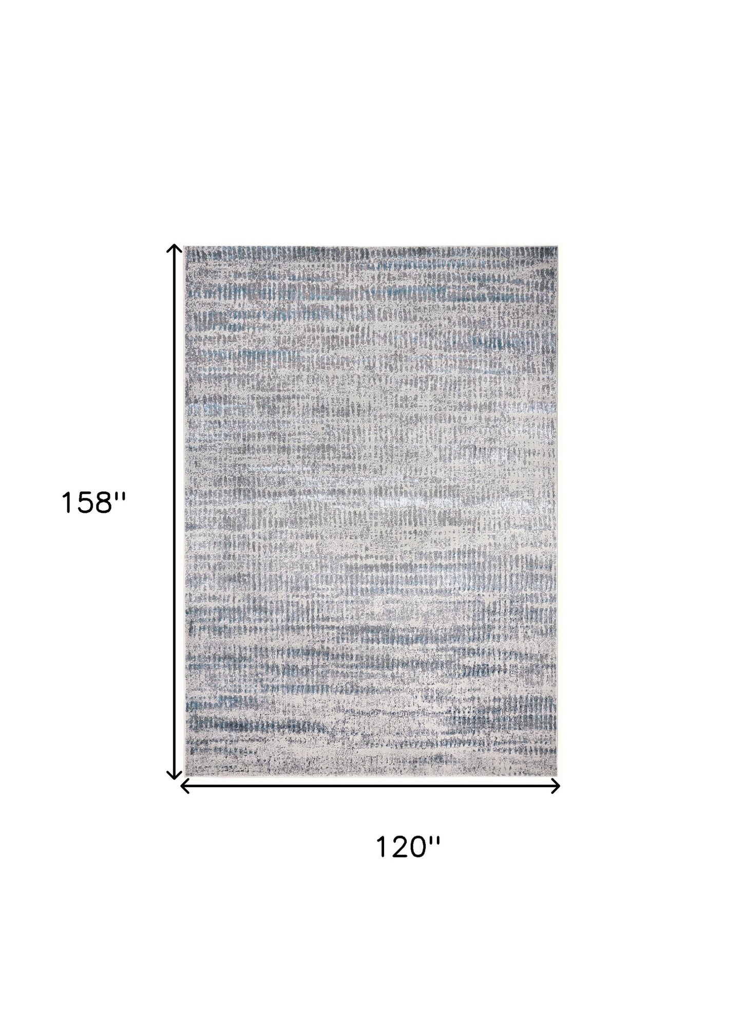 10' X 13' Blue Gray And Ivory Abstract Stain Resistant Area Rug - 32.0" (L) x 180.0" (W) x 0.6" (H)