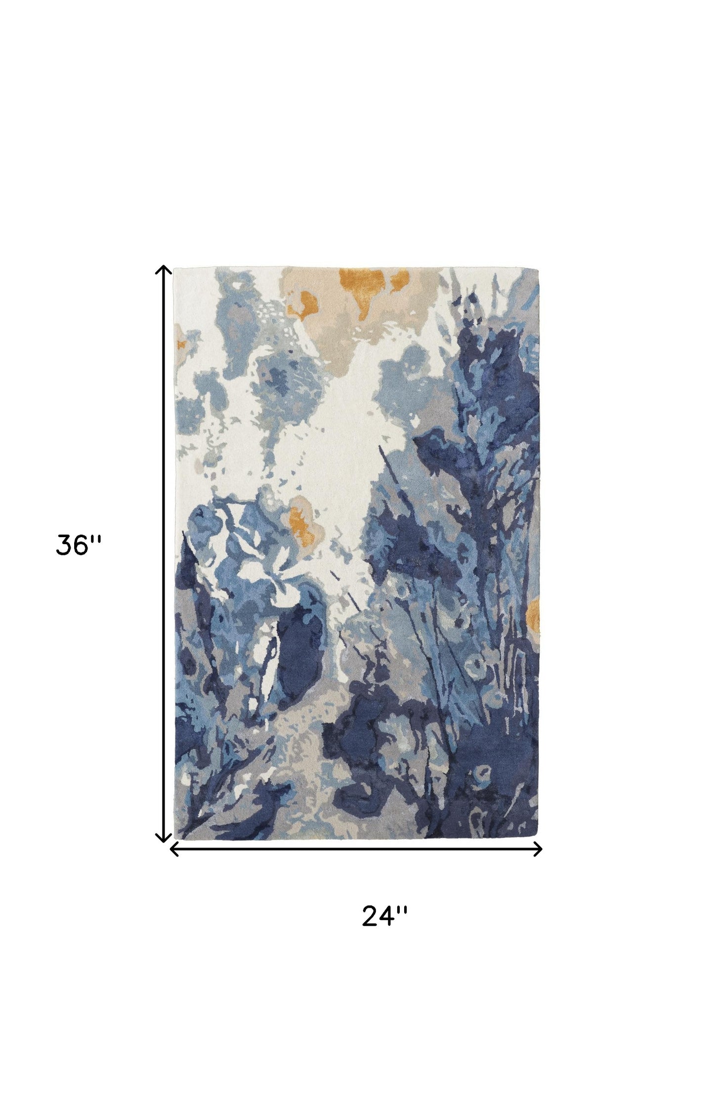 2' X 3' Blue Wool Floral Hand Tufted Area Rug - 47.24" (L) x 47.24" (W) x 0.75" (H)