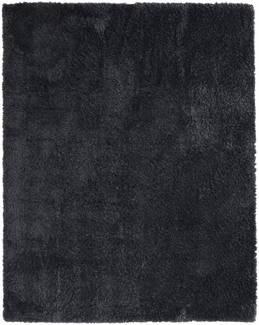 2' X 3' Black Shag Power Loom Area Rug - 47.24" (L) x 47.24" (W) x 0.43" (H)