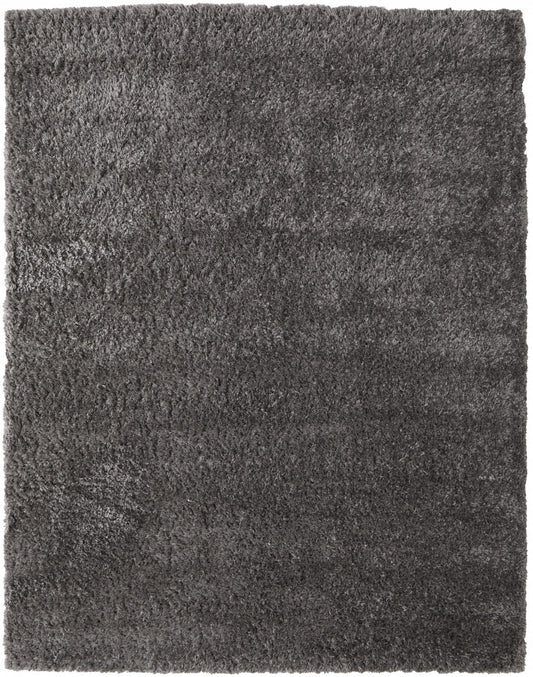 4' X 6' Gray Shag Power Loom Stain Resistant Area Rug - 48.0" (H) x 72.0" (W) x 2.09" (D)