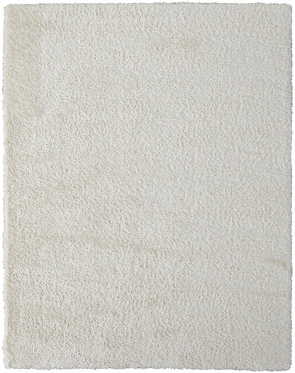 9' X 12' White Shag Power Loom Stain Resistant Area Rug - 108.0" (H) x 144.0" (W) x 2.09" (D)