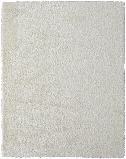 9' X 12' White Shag Power Loom Stain Resistant Area Rug - 108.0" (H) x 144.0" (W) x 2.09" (D)