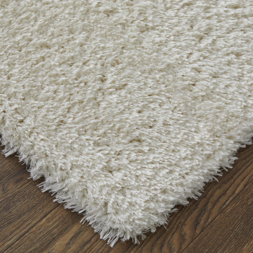 9' X 12' White Shag Power Loom Stain Resistant Area Rug - 108.0" (H) x 144.0" (W) x 2.09" (D)