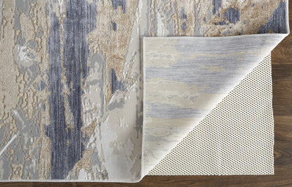 2' X 3' Tan Orange And Ivory Abstract Power Loom Distressed Area Rug - 63.0" (L) x 90.5" (W) x 0.25" (H) FurniFindUSA