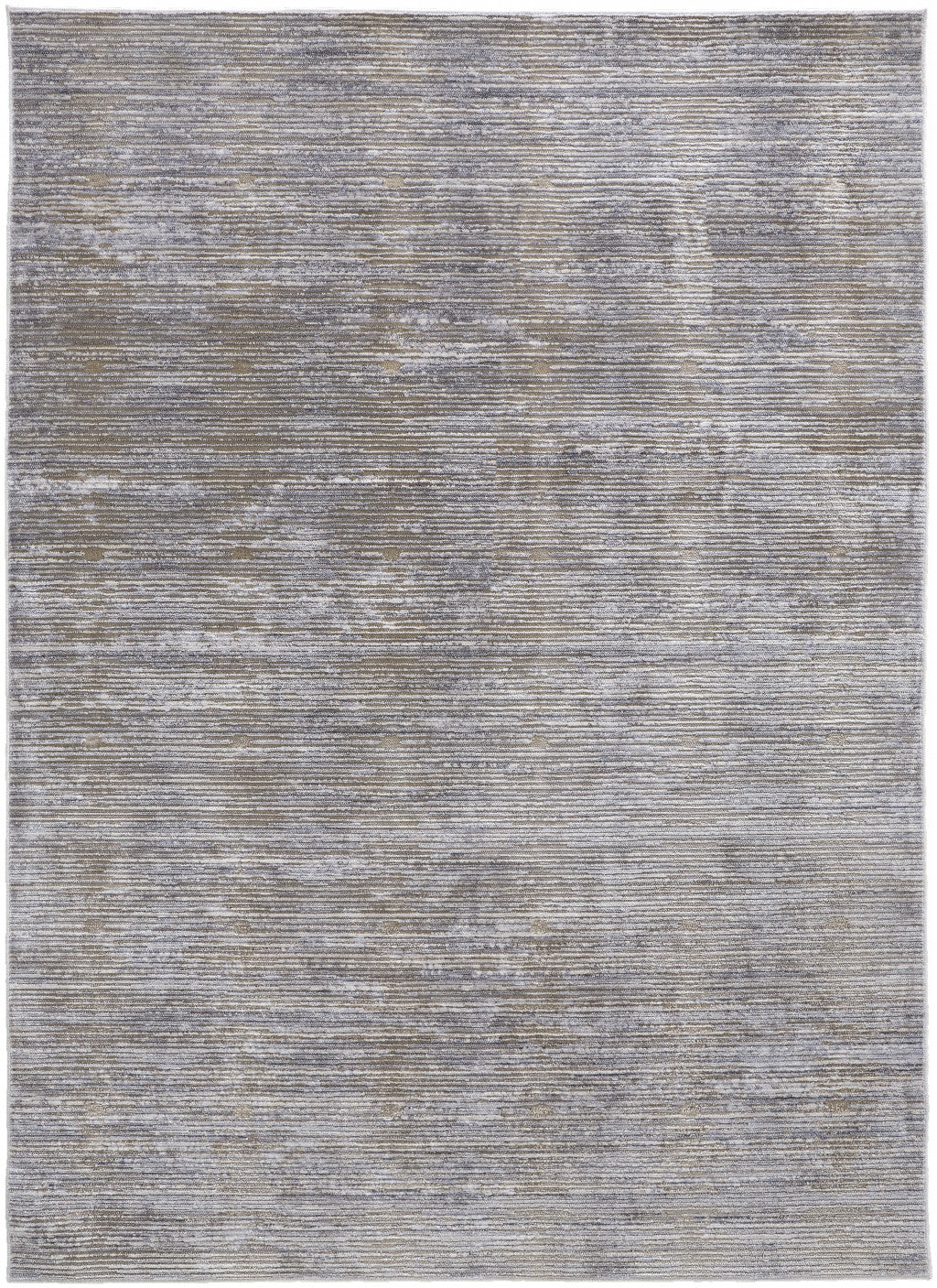 8' X 10' Taupe Silver And Tan Abstract Power Loom Area Rug - 94.0" (H) x 114.0" (W) x 0.28" (D)