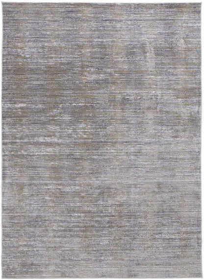 8' X 10' Taupe Silver And Tan Abstract Power Loom Area Rug - 94.0" (H) x 114.0" (W) x 0.28" (D)