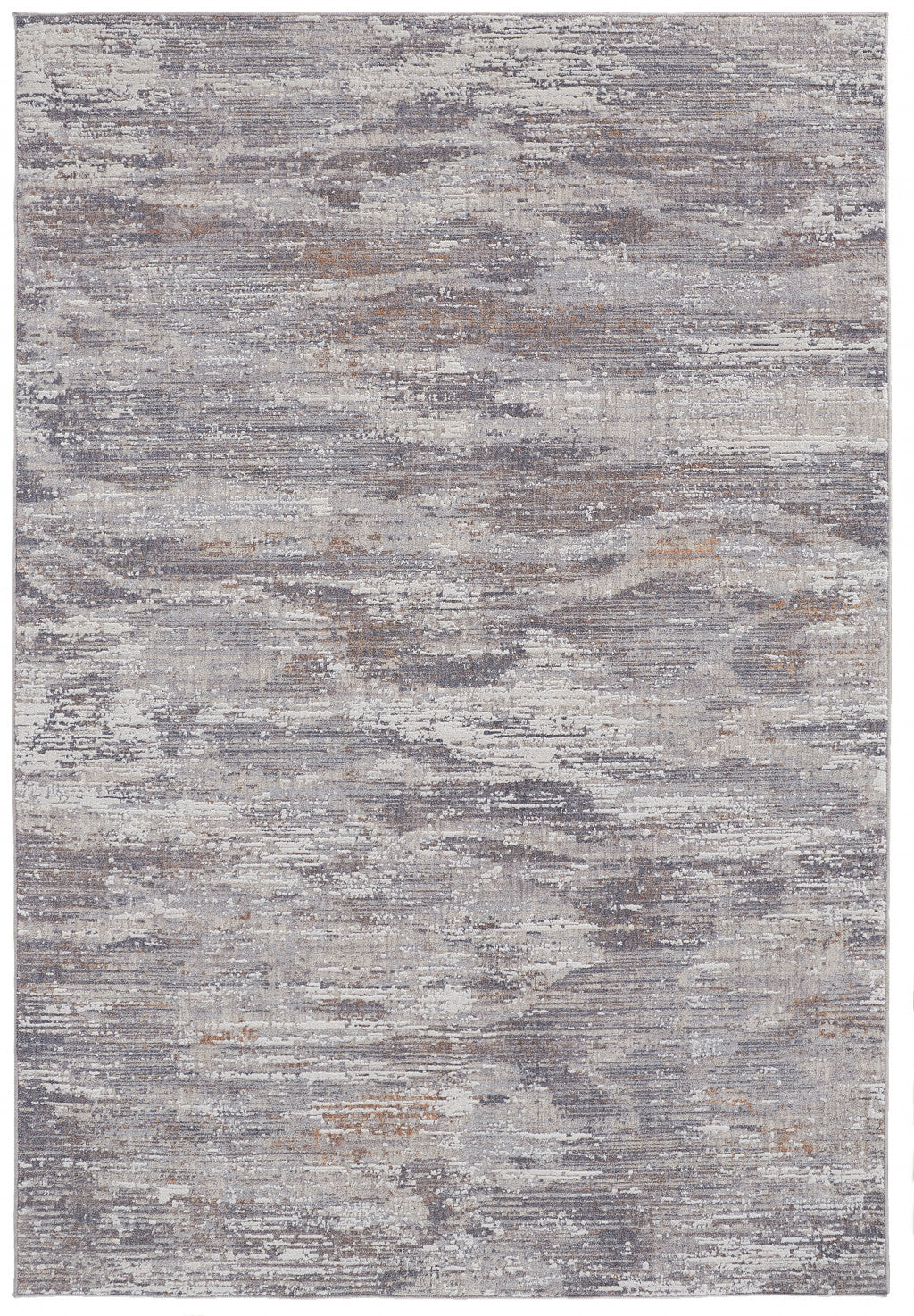 8' X 10' Taupe Tan And Orange Abstract Power Loom Distressed Stain Resistant Area Rug - 96.0" (H) x 120.0" (W) x 0.47" (D)