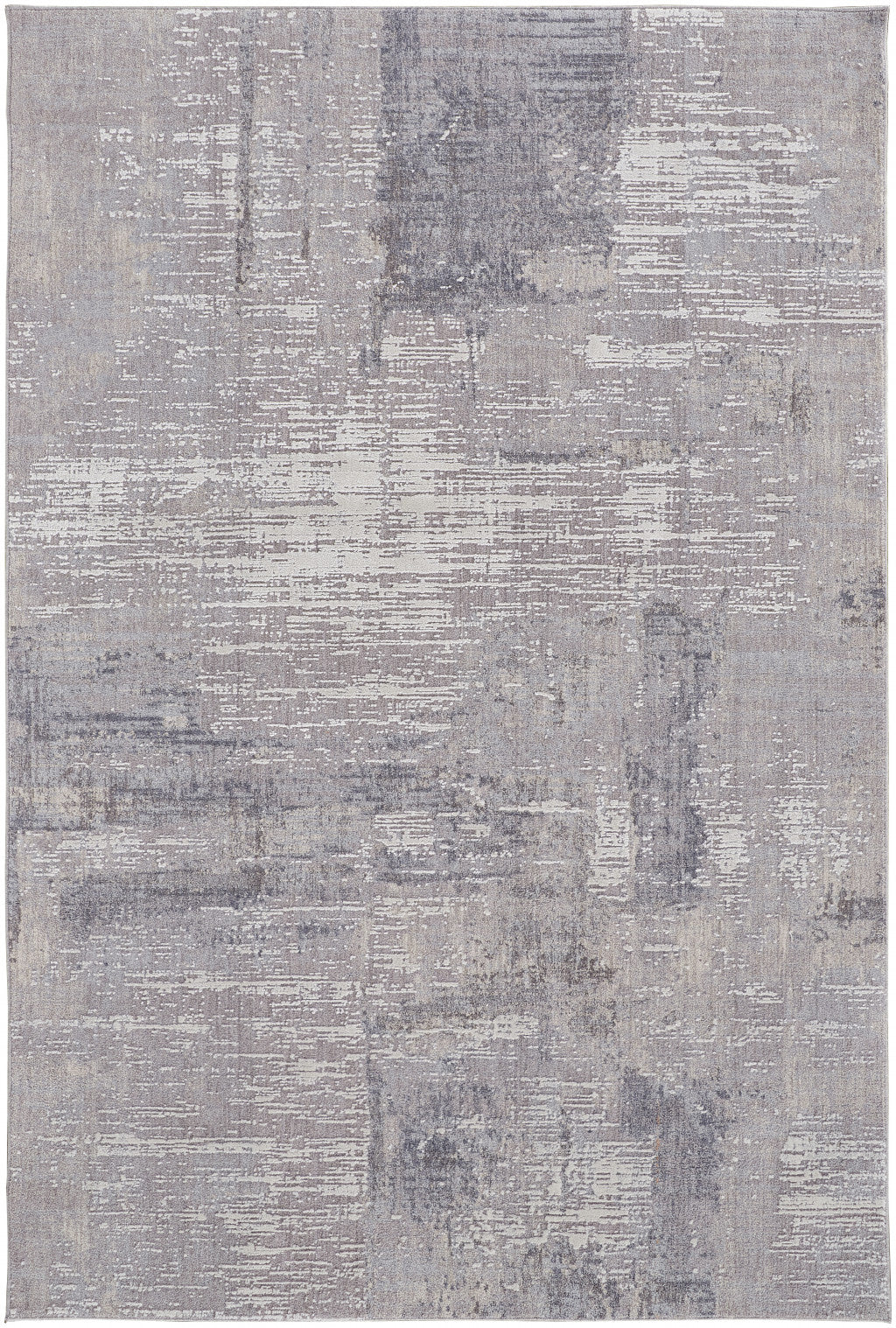 8' X 10' Taupe Tan And Blue Abstract Power Loom Distressed Stain Resistant Area Rug - 96.0" (H) x 120.0" (W) x 0.47" (D)