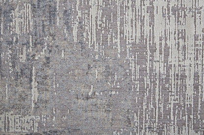 8' X 10' Taupe Tan And Blue Abstract Power Loom Distressed Stain Resistant Area Rug - 96.0" (H) x 120.0" (W) x 0.47" (D)