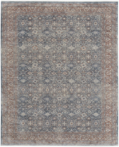 2' X 3' Blue And Red Floral Power Loom Stain Resistant Area Rug - 48.0" (L) x 72.0" (W) x 0.25" (H)