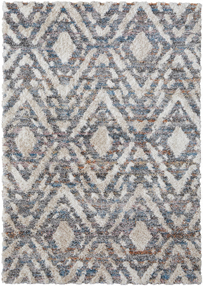 4' X 6' Ivory Gray And Taupe Geometric Power Loom Stain Resistant Area Rug - 48.0" (H) x 72.0" (W) x 1.29" (D)