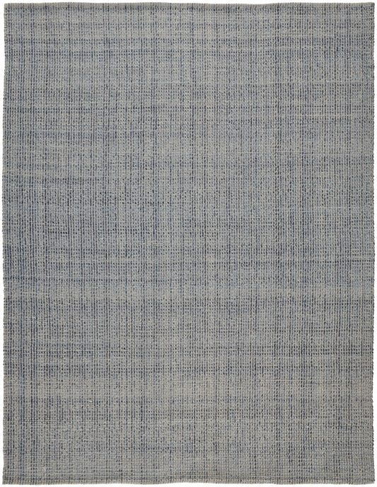 2' X 3' Gray Ivory And Blue Hand Woven Area Rug