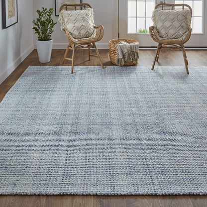 2' X 3' Gray Ivory And Blue Hand Woven Area Rug