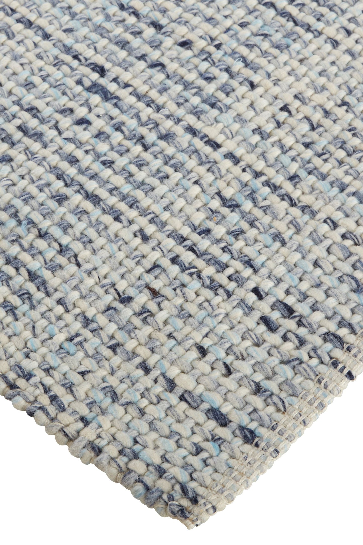 2' X 3' Gray Ivory And Blue Hand Woven Area Rug