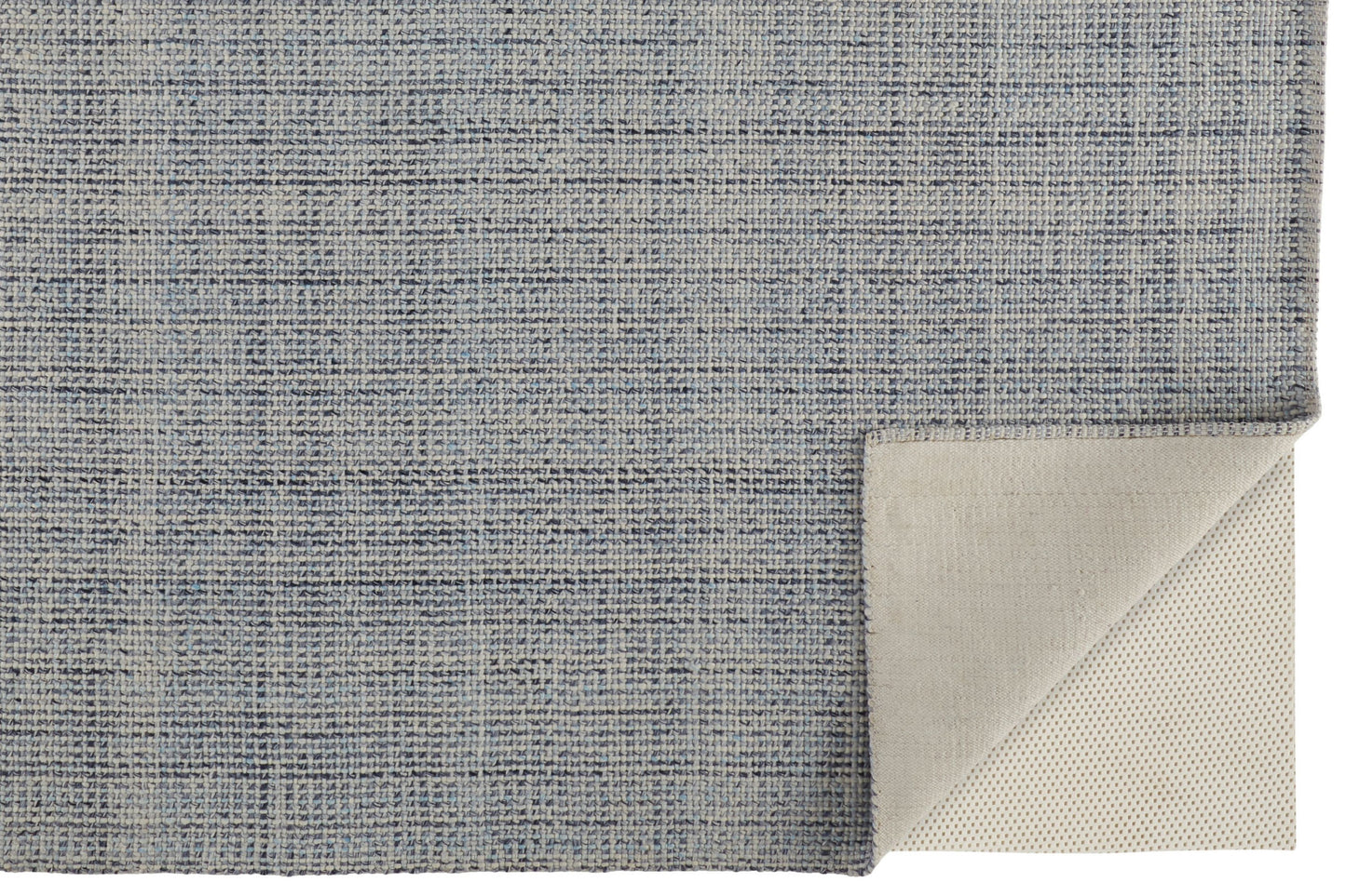 2' X 3' Gray Ivory And Blue Hand Woven Area Rug